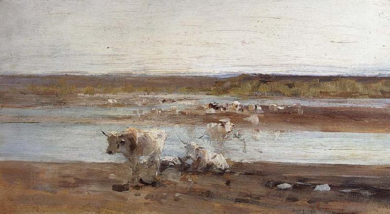Nicolae Grigorescu Herd by the River